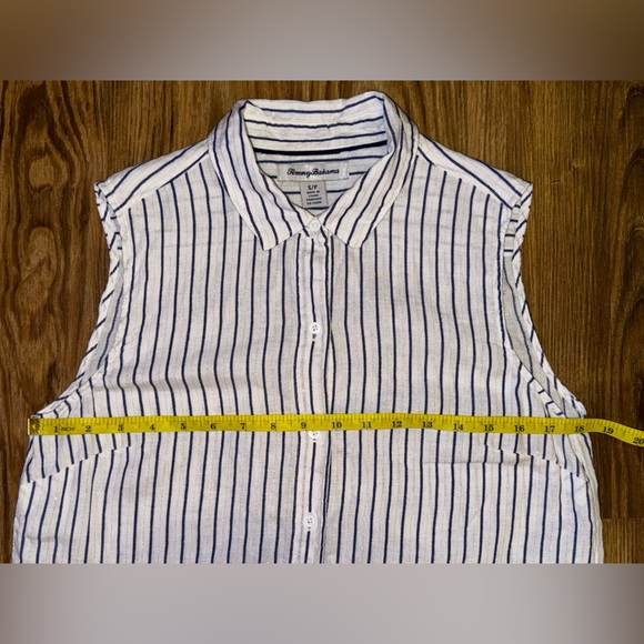 Tommy Bahama Coastalina Cabana Stripe Sleeveless Shirt size S - Picture 9 of 14